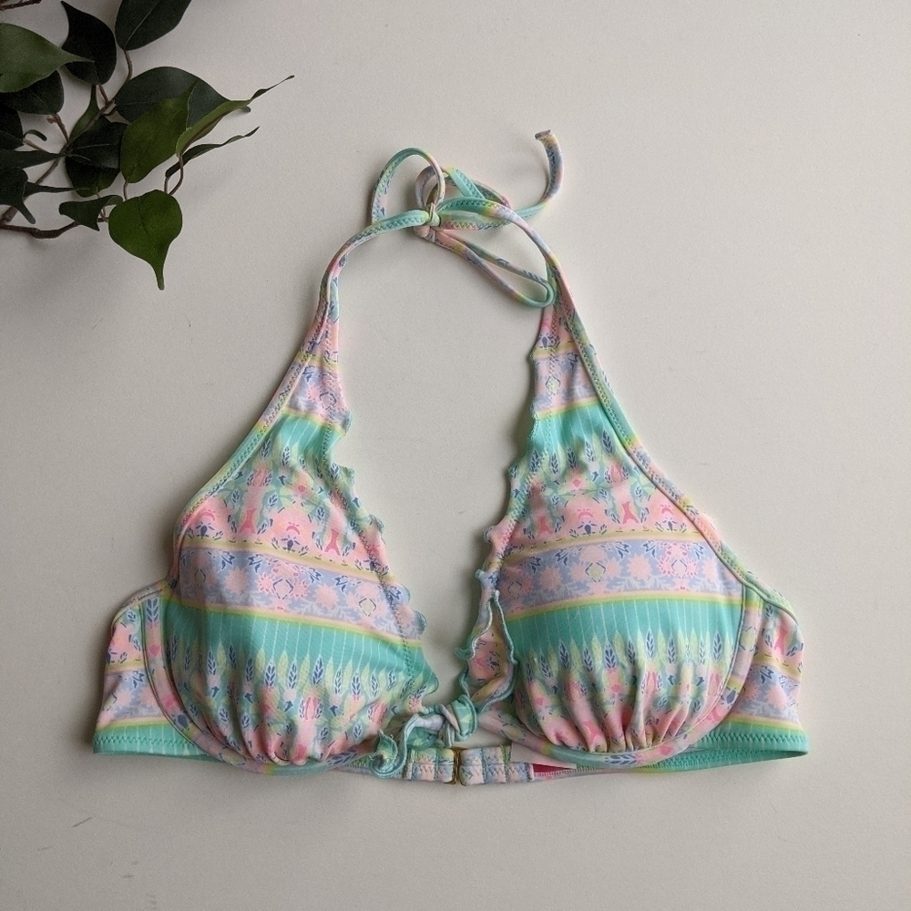 Victoria's Secret Fabulous Pastel Halter Bikini Top - Size 36B